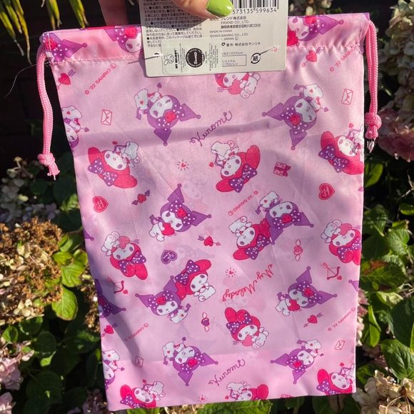 Sanrio, My Melody, Kuromi Pink Drawstring Bag - Picture 2 of 2